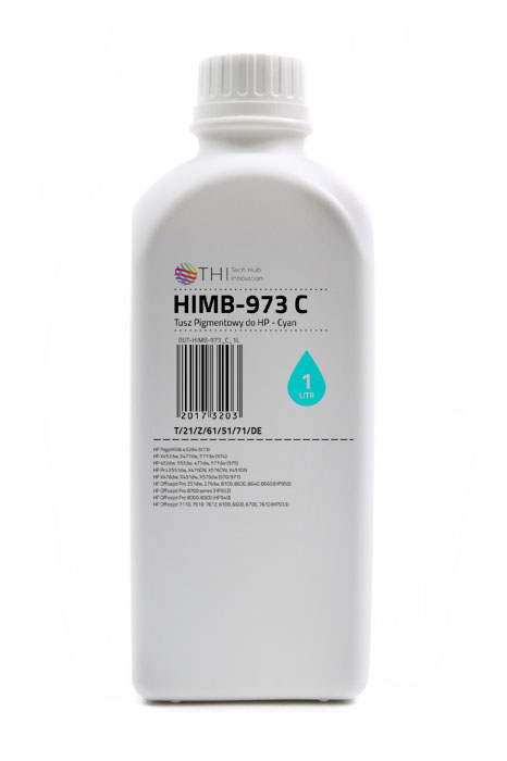 Butelka Cyan HP 1L Tusz Pigmentowy (Pigment) INK-MATE HIMB973