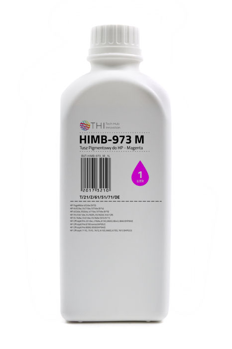 Butelka Magenta HP 1L Tusz Pigmentowy (Pigment) INK-MATE HIMB973