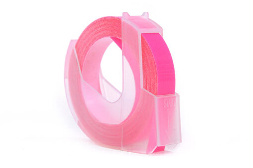 Taśma 3D JetWorld Zamiennik Dymo Biały na Fluorescencyjnym Różowym (do wytłaczania